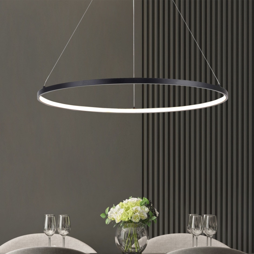 Zuma Line - LED Lustra ar auklu LED/40W/230V 3000/4000/6000K d. 90 cm melna