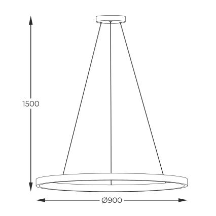 Zuma Line - LED Lustra ar auklu LED/40W/230V 3000/4000/6000K d. 90 cm melna