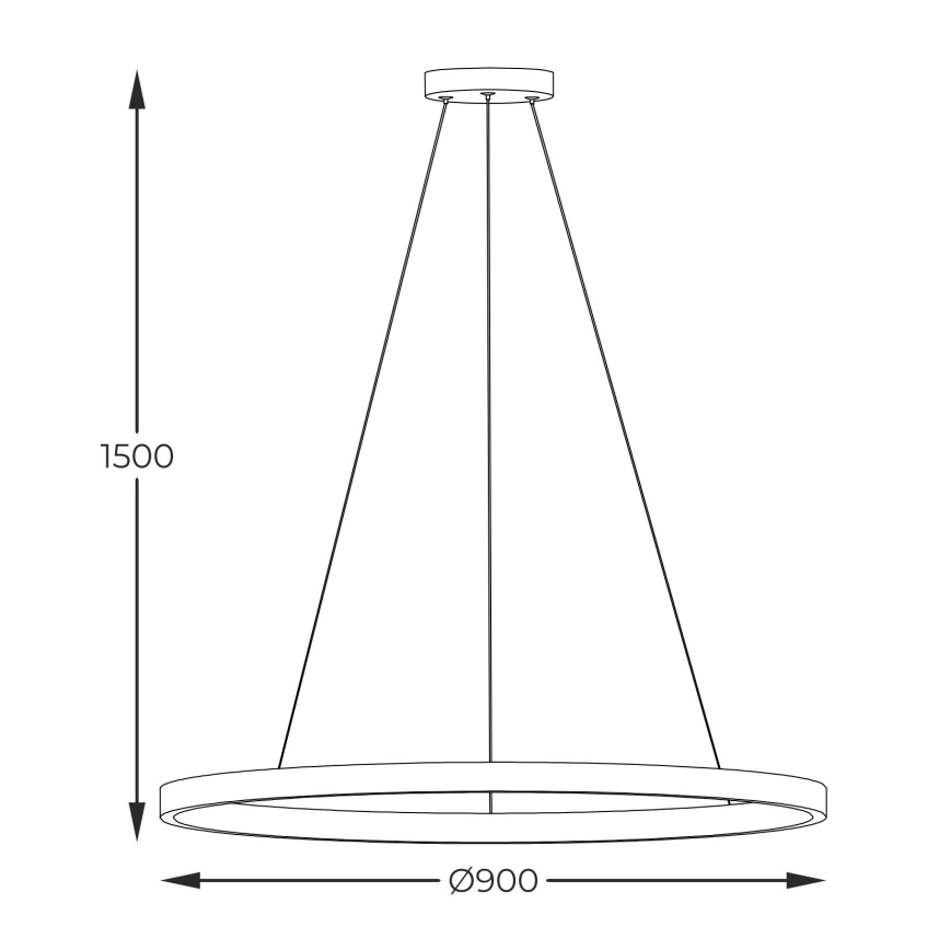 Zuma Line - LED pakaramā lustra uz troses, LED 40 W, 230 V, 3000/4000/6000 K, Ø 90 cm, melna