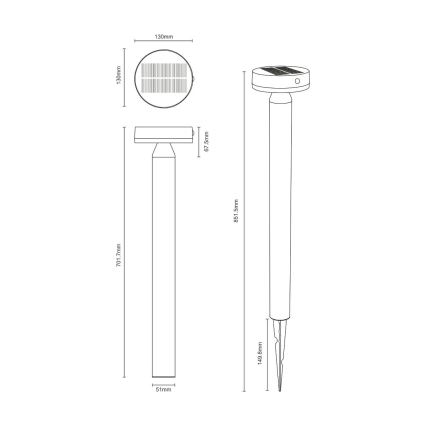 Zuma Line - LED Saules enerģijas lampa ar kustību un krēslas sensoru LED/4,5W/2000 mAh IP44 melna