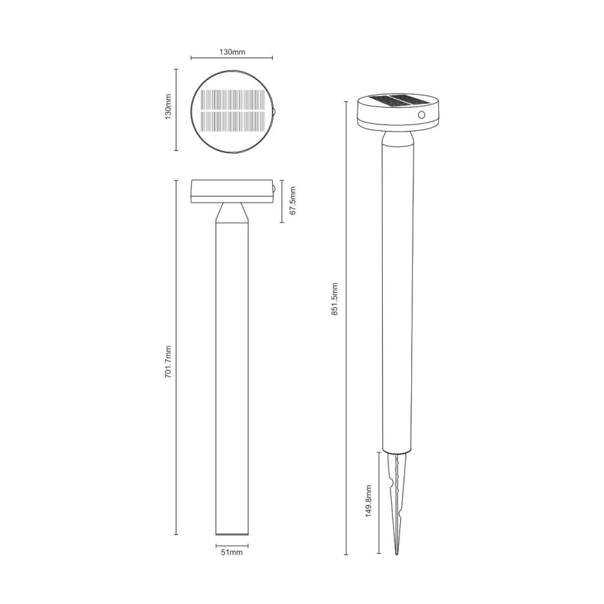 Zuma Line - LED Saules enerģijas lampa ar kustību un krēslas sensoru LED/4,5W/2000 mAh IP44 melna