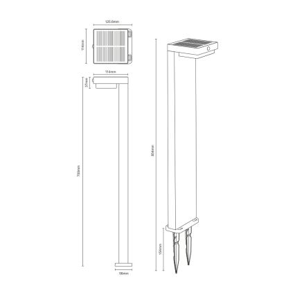 Zuma Line - LED Saules enerģijas lampa ar kustību un krēslas sensoru LED/4,5W/2000 mAh IP44 melna