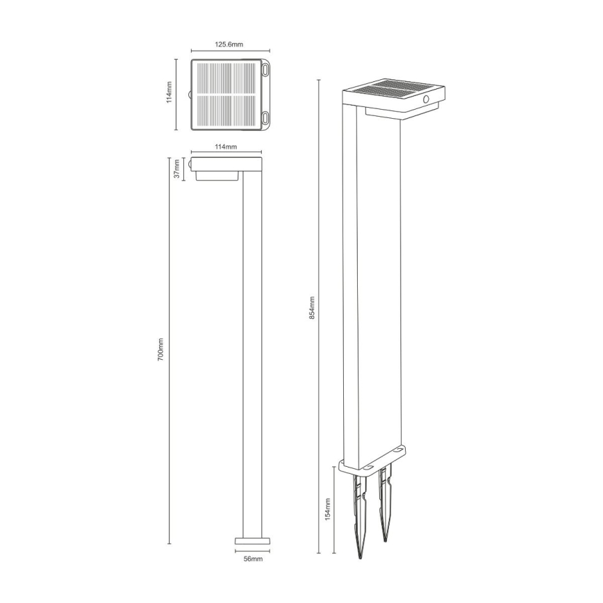 Zuma Line - LED Saules enerģijas lampa ar kustību un krēslas sensoru LED/4,5W/2000 mAh IP44 melna