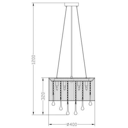 Zuma Line - Lustra uz auklas 8xG9/40W/230V melna