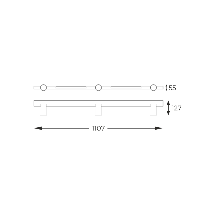 Zuma Line - LED Sienas starmetis 3xGU10/5W/230V + 2xLED/8W melna