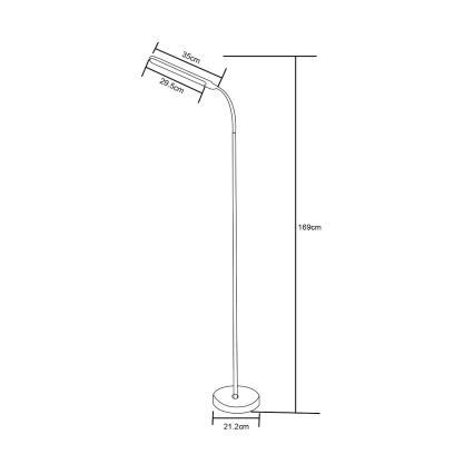 Zuma Line - LED Aptumšojama grīdas stāvlampa LED/10W/230V 3000/4500/6500K balta