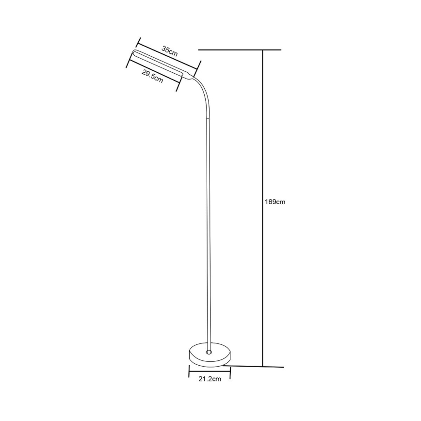 Zuma Line - LED Aptumšojama grīdas stāvlampa LED/10W/230V 3000/4500/6500K balta