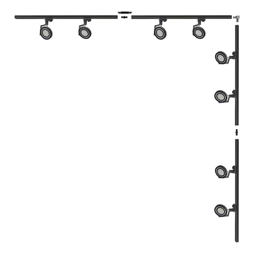 Zuma Line - Virziena gaismeklis sliežu sistēmai 8xGU10/15W/230V melns