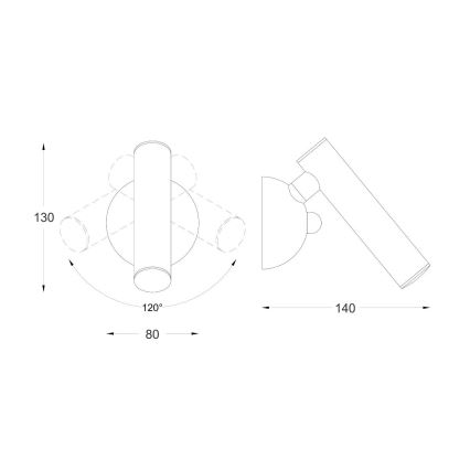 Zuma Line - LED sienas virziena gaismeklis LED/5W/230V zelta