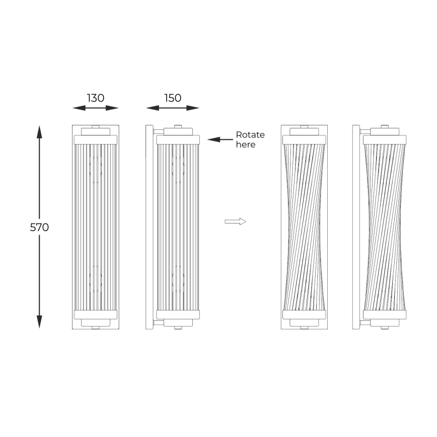 Zuma Line - Sienas lampa 2xE14/60W/230V spīdīgi hromēts