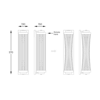 Zuma Line - Sienas lampa 2xE14/60W/230V zelta