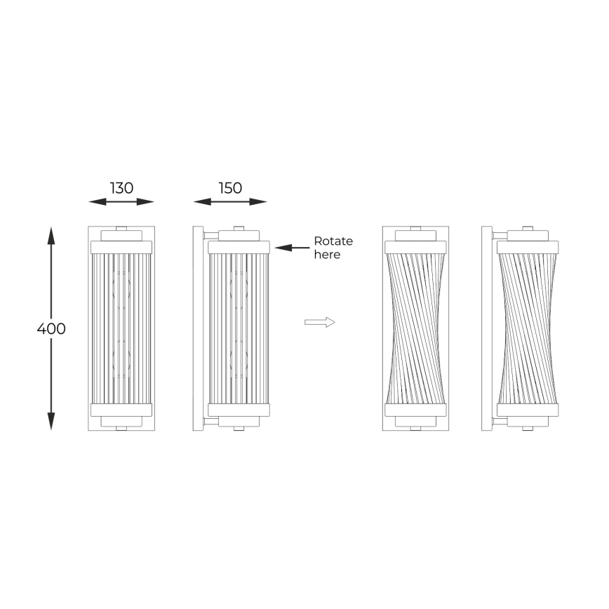 Zuma Line - Sienas lampa 2xE14/60W/230V spīdīgi hromēts