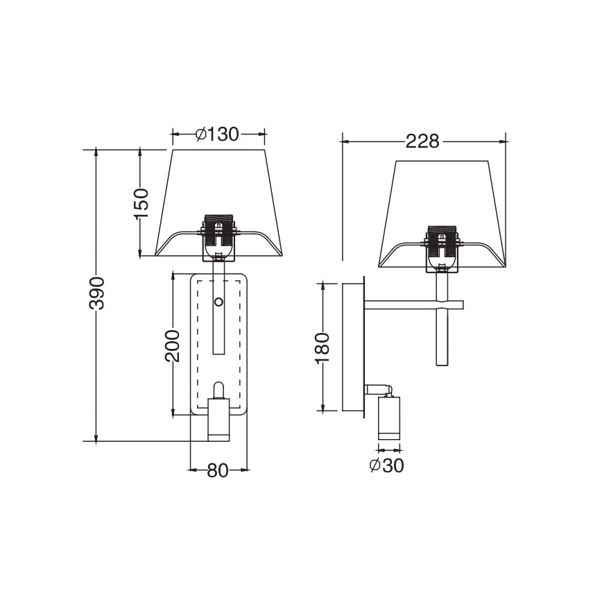 Zuma Line - LED sienas lampa 1xE27/40W/230V + LED/2,5W misiņš/balta