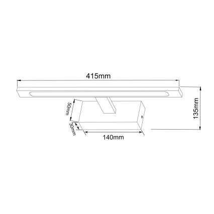 Zuma Line - LED Vannas istabas spoguļa apgaismojums LED/12W/230V 41 cm IP44 melna