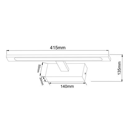 Zuma Line - LED Vannas istabas spoguļa apgaismojums LED/12W/230V 41 cm IP44 zelta