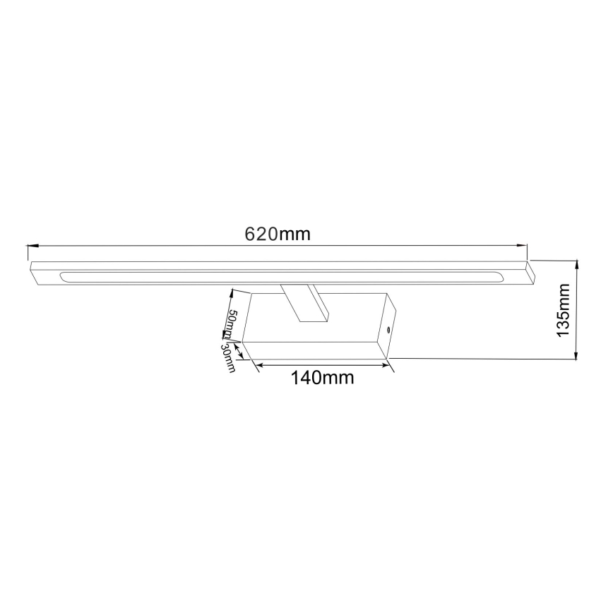 Zuma Line - LED Vannas istabas spoguļa apgaismojums LED/20W/230V 62 cm IP44 spīdīgi hromēts