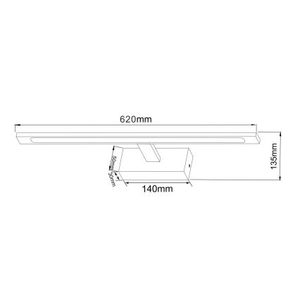 Zuma Line - LED Vannas istabas spoguļa apgaismojums LED/20W/230V 62 cm IP44 zelta