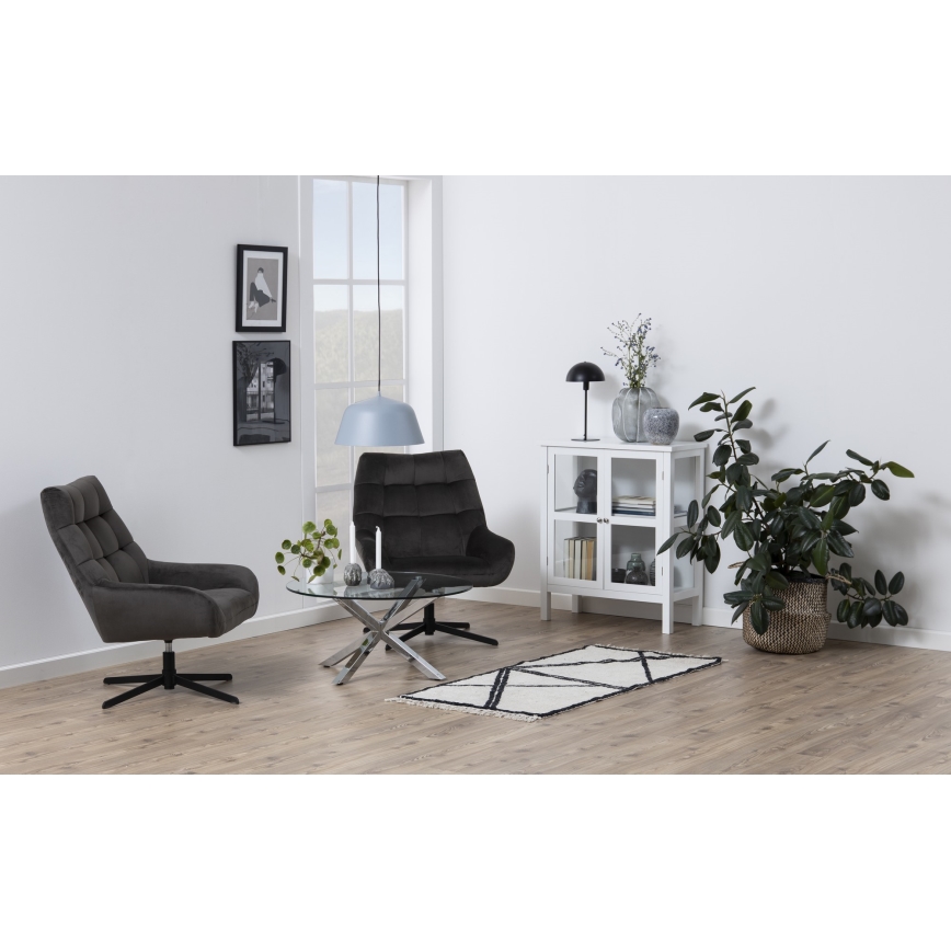 Žurnālgaldiņš LUCA 82 cm caurspīdīgs/sudraba