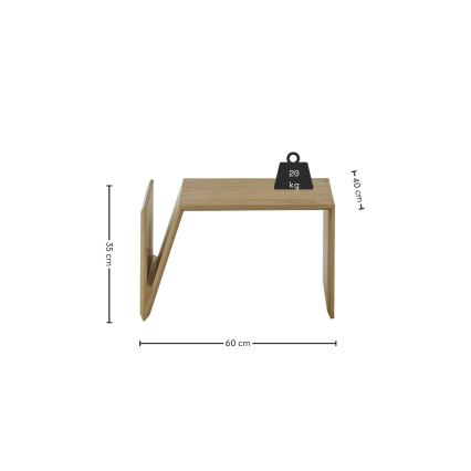 Kafijas galdiņš PRISM — vertikāli/horizontāli regulējams, 60x40 cm, ozols