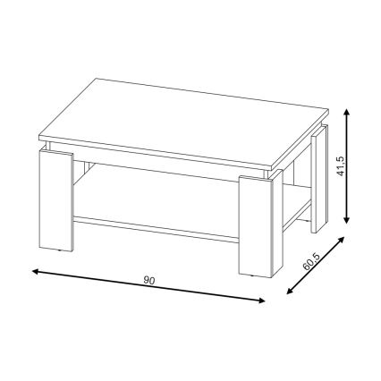 Žurnālgalds LUNO ozols artisan/melns