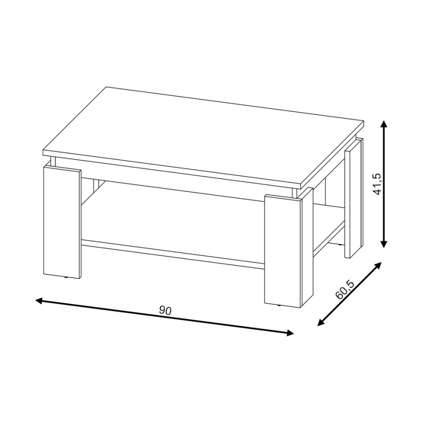 Žurnālgalds LUNO ozols artisan/melns